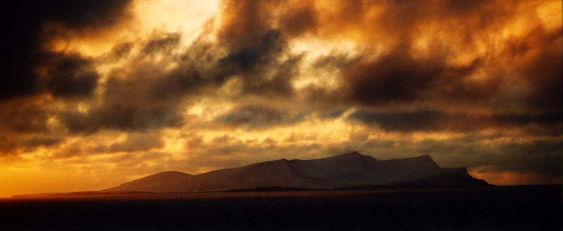 Sunset over the isle of Foula